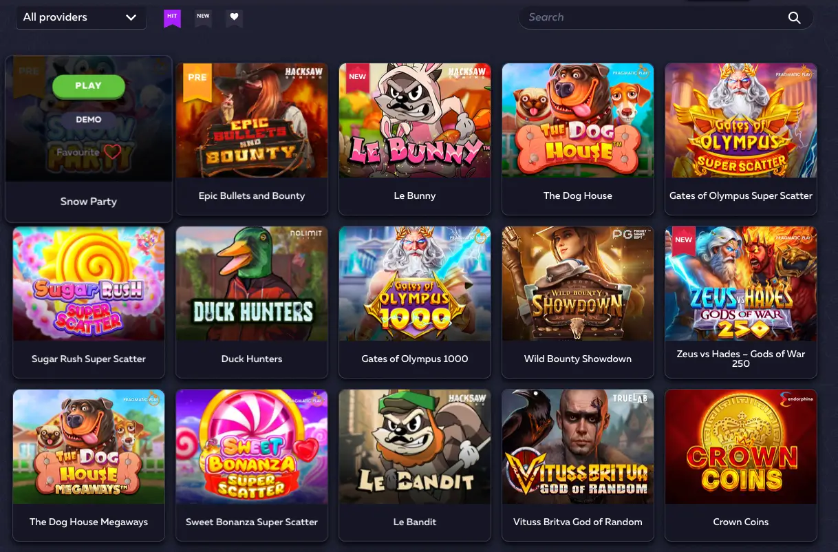 Vavada Casino – lobby z popularnymi automatami i trybem demo